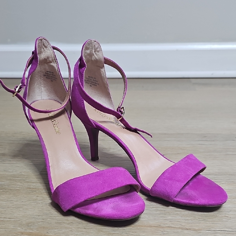 Kelly and katie fushia pink Suede Heeled Sandals